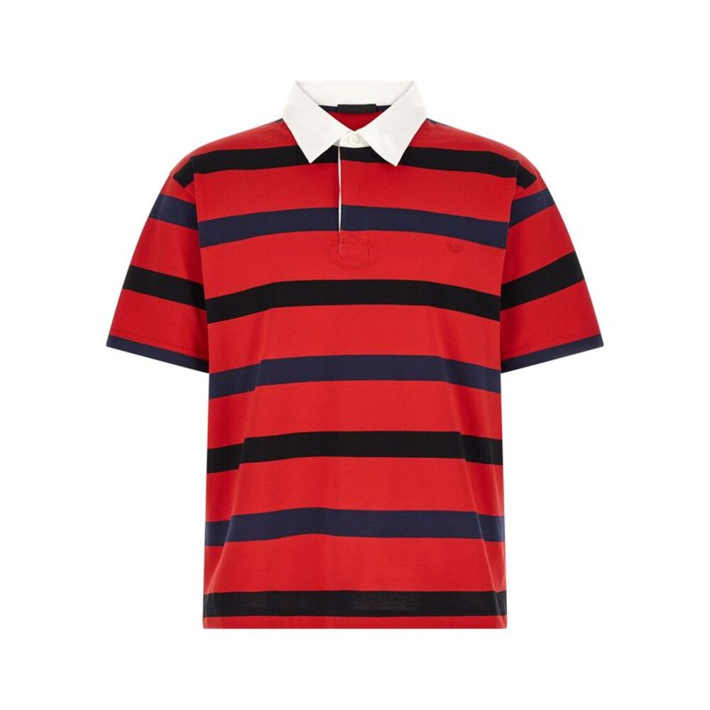 Prada Red Cotton Polo Men's Shirt